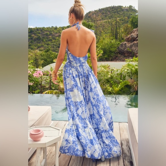 *Worn once* LoveShackFancy Marinette Dress in Salty Sea Blue & White, Size 8 - Picture 8 of 8